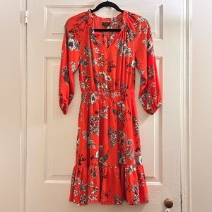 NWOT Talbots Petite Floral Blouson 3/4 Sleeve Dress, size P